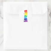 Sticker Rond Funny LGBT Cat Stack Rainbow Gay Pride (Sac)
