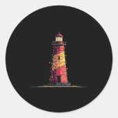 Sticker Rond Funny Lighthouse Christmas Graphics Lights Lover (Devant)
