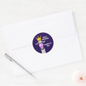 Sticker Rond Funny Llama avec bulle rose Anniversaire (Enveloppe)