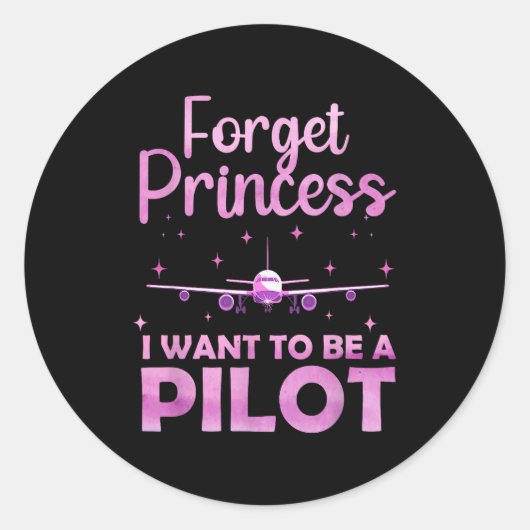 Sticker Rond Funny Lot Design For Women Girl Aviation Airplane (Devant)