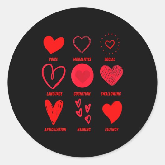 Sticker Rond Funny Lsp Speech Language Pathologist Valentines (Devant)