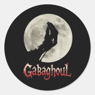 Sticker Rond Funny Lune à main Gabagool Halloween