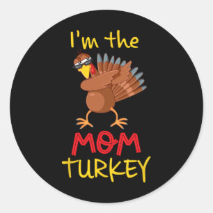 Sticker Rond Funny Maman Turquie Correspondant Famille Groupe T