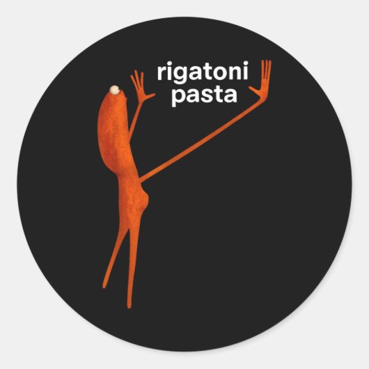 Sticker Rond Funny Marcus Le Ver Rigatoni Pâtes Mème Viral (Devant)