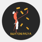 Sticker Rond Funny Marcus The Worm Rigatoni Pasta  (Devant)