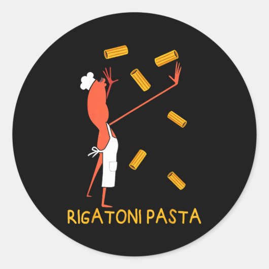 Sticker Rond Funny Marcus The Worm Rigatoni Pasta (Devant)