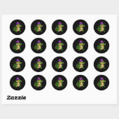Sticker Rond Funny Mardi Gras Alligator Beads Carnival Celebrat (Feuille)