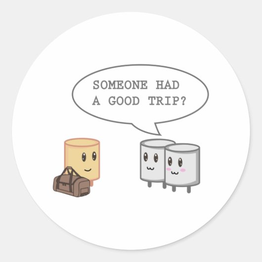 Sticker Rond Funny Marshmallow Funny Camping Smores Hommes Femm (Devant)