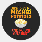 Sticker Rond Funny Mashed Tato Design For Men Women Mash Mashed (Devant)
