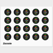 Sticker Rond Funny Matching Group The Roller Skating Elf Christ (Feuille)
