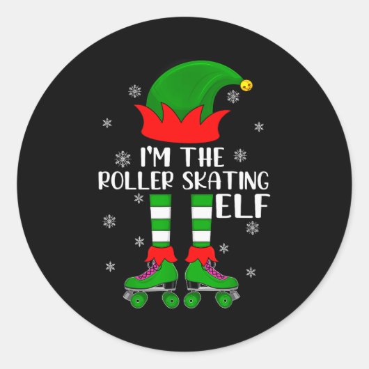 Sticker Rond Funny Matching Group The Roller Skating Elf Christ (Devant)