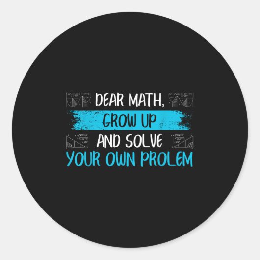 Sticker Rond Funny Math Quote Back To School Girls Boys Teens (Devant)