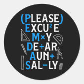 Sticker Rond Funny Math Rules Pemdas Pun Teachers Math Day  (Devant)