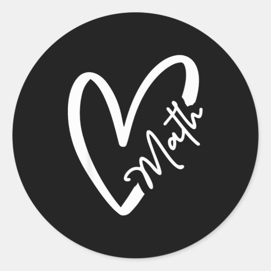 Sticker Rond Funny Mathematician Teacher Kids Physicist I Love (Devant)