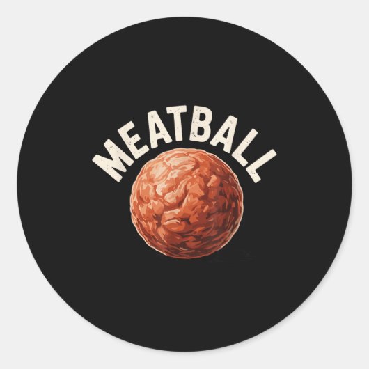 Sticker Rond Funny Meatball Art For Men Women Italian Food Love (Devant)