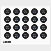 Sticker Rond Funny Menorah Hanukkah 2025 Meowzel Chanukah Jewis (Feuille)