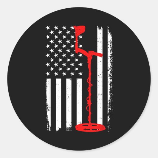 Sticker Rond Funny Metal Detecting Design For Men Women Metal D (Devant)