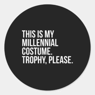 Sticker Rond Funny Millennial Costume Concours Halloween Chemis