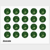 Sticker Rond Funny Monster de pastèque verte (Feuille)