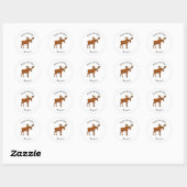 Sticker Rond Funny moose (Feuille)