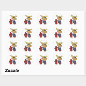 Sticker Rond Funny Moose en bleu choose backgror (Feuille)