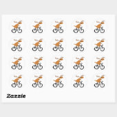 Sticker Rond Funny Moose équitation Vélo art original (Feuille)