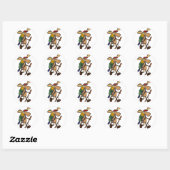 Sticker Rond Funny Moose Hiker (Feuille)
