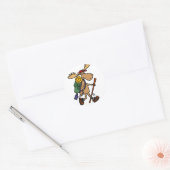 Sticker Rond Funny Moose Hiker (Enveloppe)