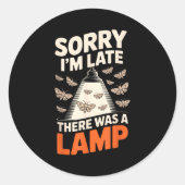 Sticker Rond Funny Moth Collector Collecting Ledopterology Men  (Devant)