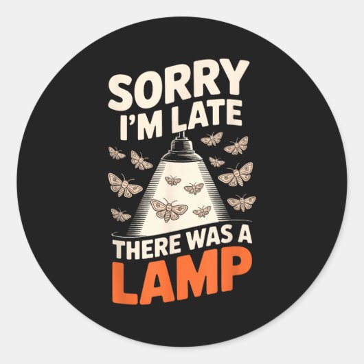 Sticker Rond Funny Moth Collector Collecting Ledopterology Men  (Devant)