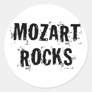 Sticker Rond Funny Mozart Rocks Music Cadeau