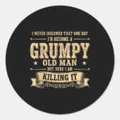 Sticker Rond Funny Mpy Old Man  (Devant)