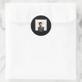 Sticker Rond Funny Mugshot Ster (Sac)