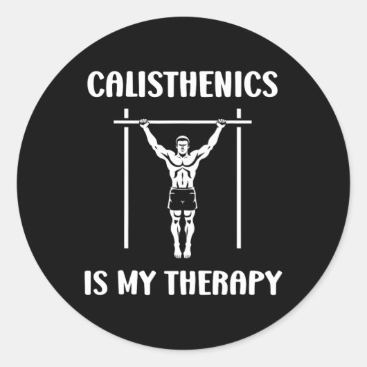 Sticker Rond Funny Muscu Streetworkout Sport Workout Simple Cal (Devant)