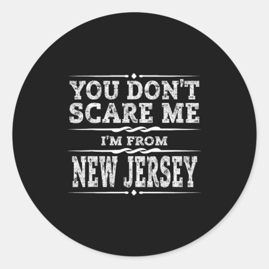 Sticker Rond Funny New Jersey Home Garden State Gift  (Devant)