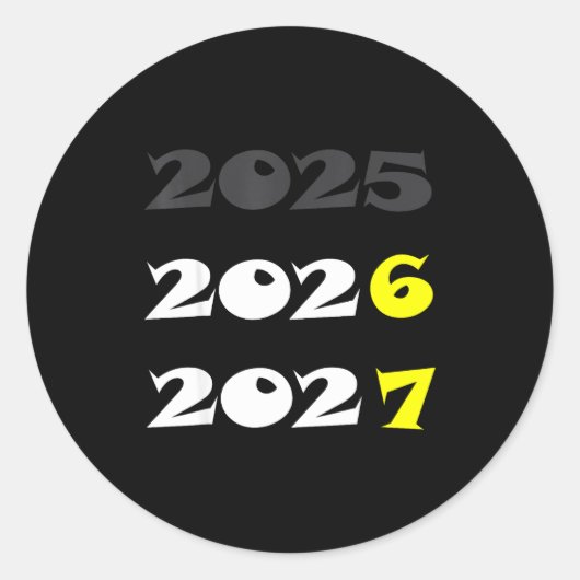 Sticker Rond Funny New Year 2026 Six Seven 67 Meme  (Devant)