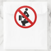 Sticker Rond Funny NO Feet sur le siège ⚠ signe thaï ⚠ (Sac)