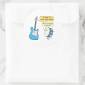 Sticker Rond Funny No Strings Attachée Guitare avec Tambour (Sac)