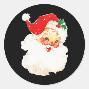 Sticker Rond Funny Noël Vintage Père Noël St Nicholas Toddler