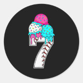 Sticker Rond Funny Number 7 Baseball Drip 67 Meme Costume Coupl (Devant)