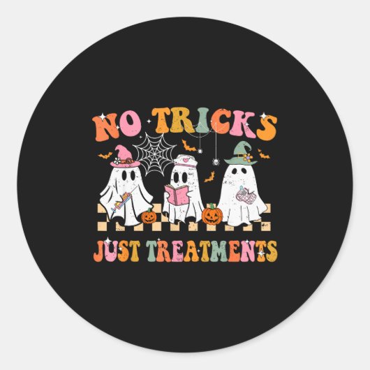 Sticker Rond Funny Nurse Ghost For Scrub Life & Nursing Hal (Devant)