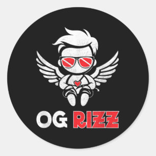 Sticker Rond Funny Og Rizz Cupid Coeur Original Valentines Jour