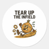 Sticker Rond Funny Onion Rings Baseball Base Infield Glove Soft (Devant)