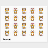 Sticker Rond Funny orange cat est un chef sushi (Feuille)