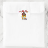 Sticker Rond Funny orange cat est un pompier (Sac)