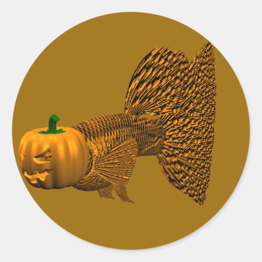 Sticker Rond Funny Orange Guppy (Devant)