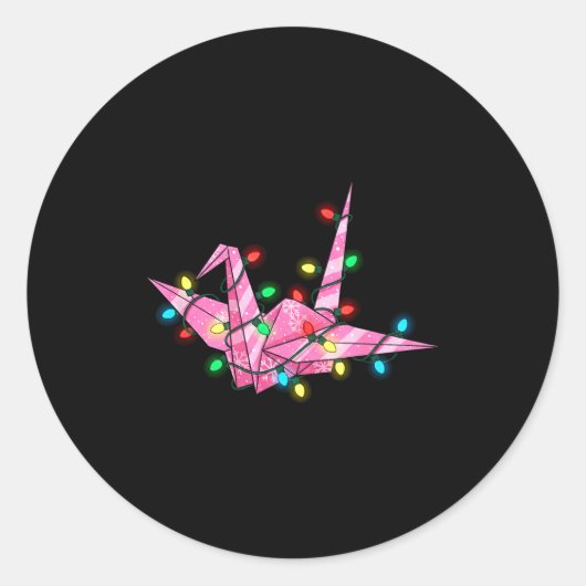 Sticker Rond Funny Origami Christmas Graphics Lights Lover  (Devant)