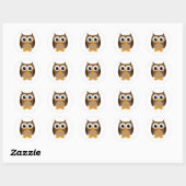 STICKER ROND FUNNY OWL (Feuille)