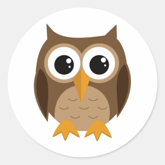 STICKER ROND FUNNY OWL (Devant)