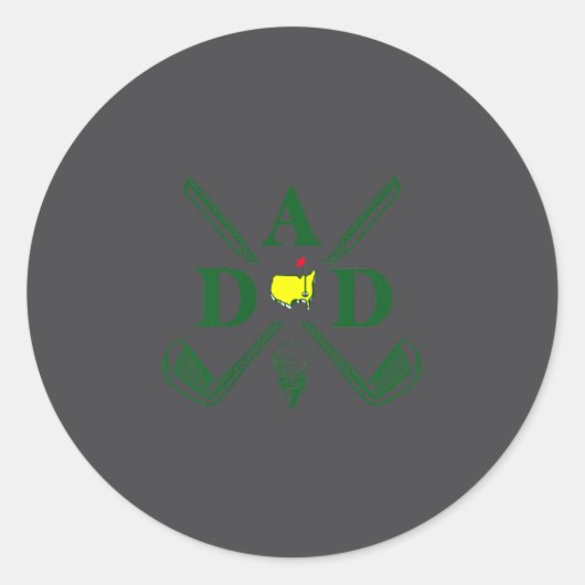 Sticker Rond Funny Par Dad Golf Matching Golfing Quote Party Ck (Devant)